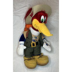 Vintage Rare 14” Woody Woodpecker Safari Hiker Plush Toy Universal Studios 1999
